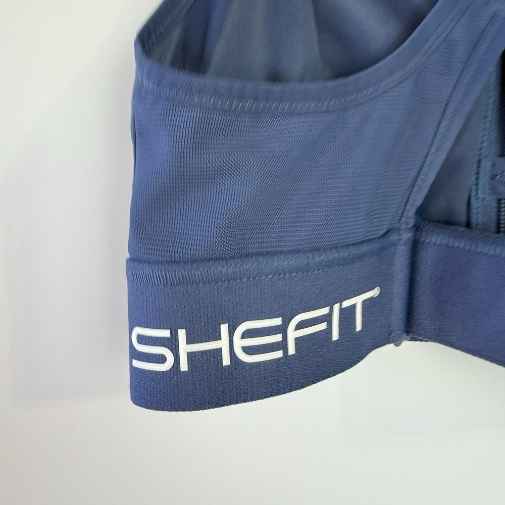 SHEFIT Ultimate Sports Bra Navy Front Zip Adjustable Straps High Impact Sz M $74 - Picture 4 of 6